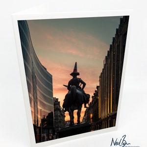 Statue du duc de Wellington, Queen Street, Glasgow - Carte de voeux écossaise du photographe paysagiste écossais Neil Barr - Intérieur vierge