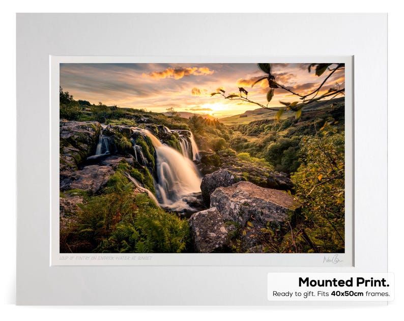 Cascada de Loup of Fintry, Endrick Water, Stirling, Escocia - A3 (40 x 50 cm) (Enmarcada y sin enmarcar) - Impresión fotográfica de paisaje escocés - Regalo de Escocia Unframed