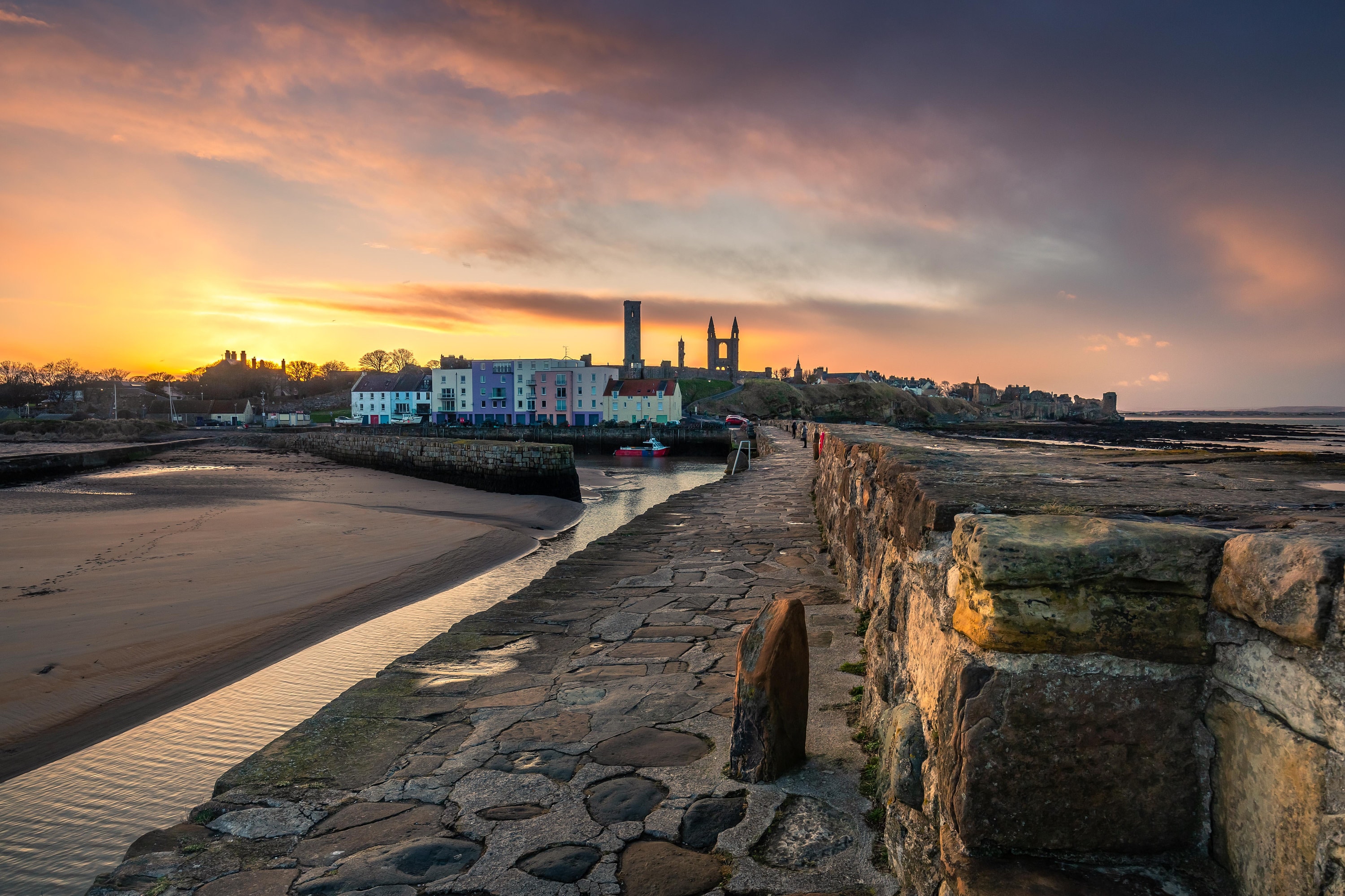 Scotland St Andrews Pier & Cathedral of St Andrew 5x7 inch Framed or