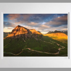 Buachaille Etive Mòr at dawn, Glen Coe, Scotland - A3 (50x40cm) Unframed Scottish Fine Art Photo Print by Neil Barr of NB Photography