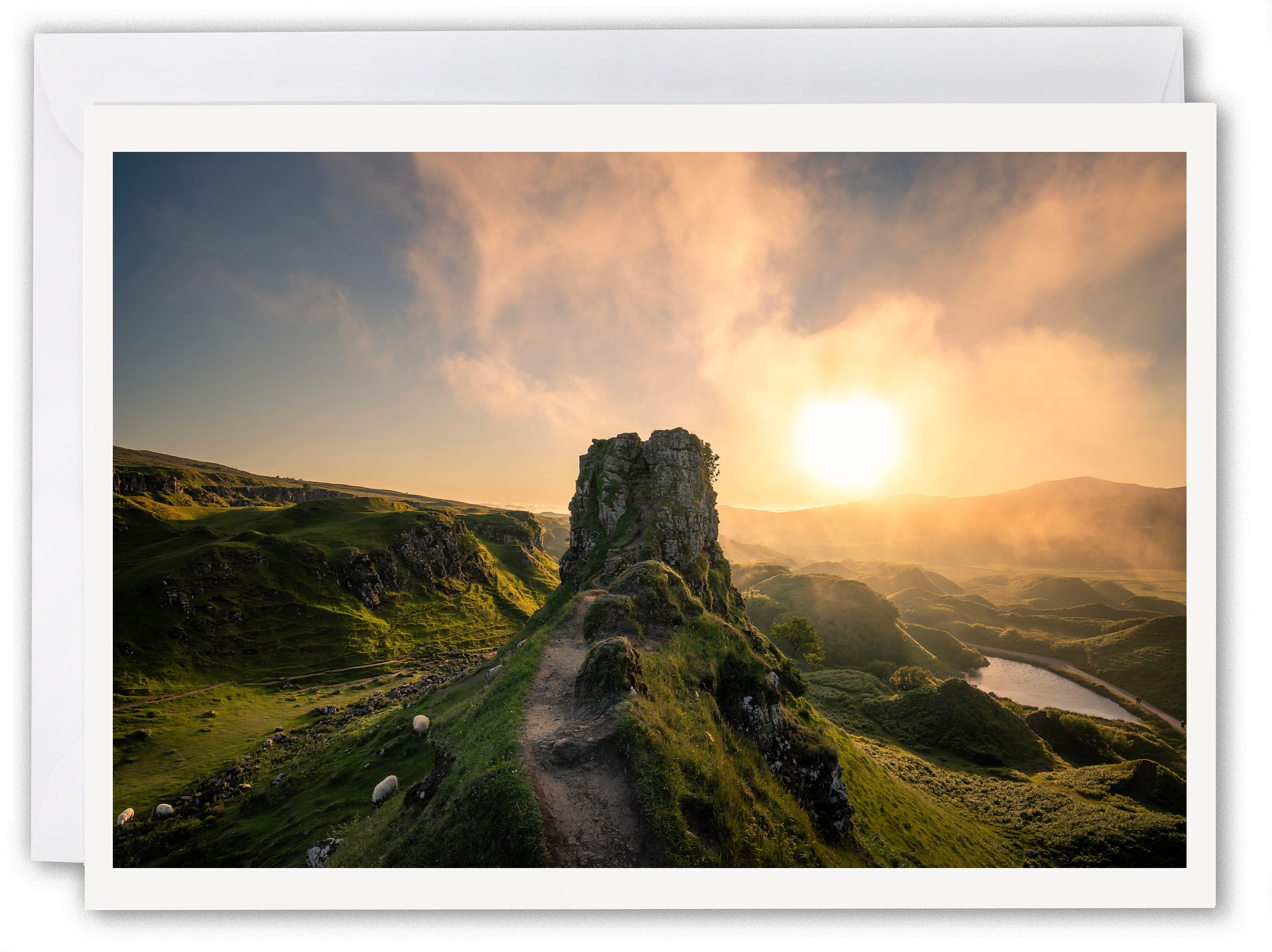 Fine Art Prints Fairy Glen Sunset Skye Scotland Greeting Card With