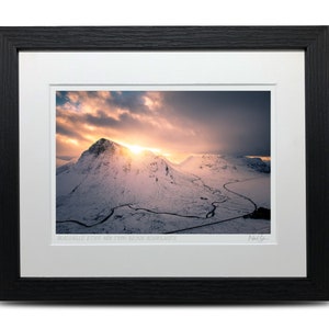 Buachaille Etive Mòr, Glen Coe in the snow, Scotland - A5 (10&quot;x 8&quot;) Framed Scottish Fine Art Photo Print by Neil Barr of NB Photography