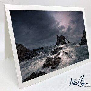 Bow Fiddle Rock Portknockie, Moray - Écosse Carte de voeux du photographe paysagiste écossais Neil Barr - Intérieur vierge