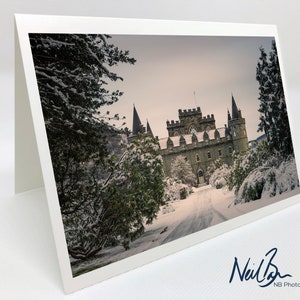 Château d'Inveraray sous la neige - Carte de voeux Écosse par le photographe paysagiste écossais Neil Barr - Intérieur vierge