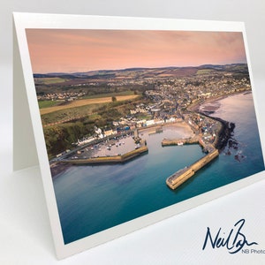 Stonehaven Harbour Aberdeenshire - Carte de voeux écossaise du photographe paysagiste écossais Neil Barr - Intérieur vierge
