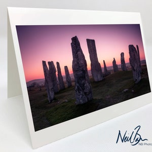 Callanish Standing Stones Lewis Hébrides extérieures - Carte de voeux Ecosse du photographe paysagiste écossais Neil Barr - Intérieur vierge