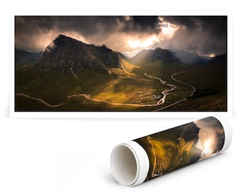 Unframed Glen Coe Highlands Buachaille Etive Mor Scotland - Large Panoramic Fine Art Photo Print