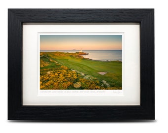A6 Turnberry Lighthouse & Golf Course and Ailsa Craig, South Ayrshire, Scotland - A6 (7" x 5") Framed Scottish Fine Art Photo Print