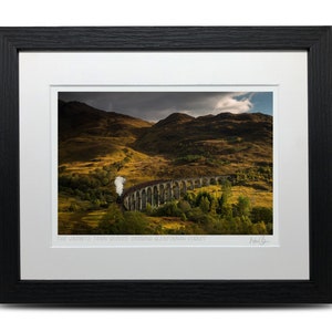 The Jacobite Steam Train Glenfinnan Viaduct Scotland - A5 (10"x 8") Framed Scottish Fine Art Photo Print by Neil Barr of NB Photography