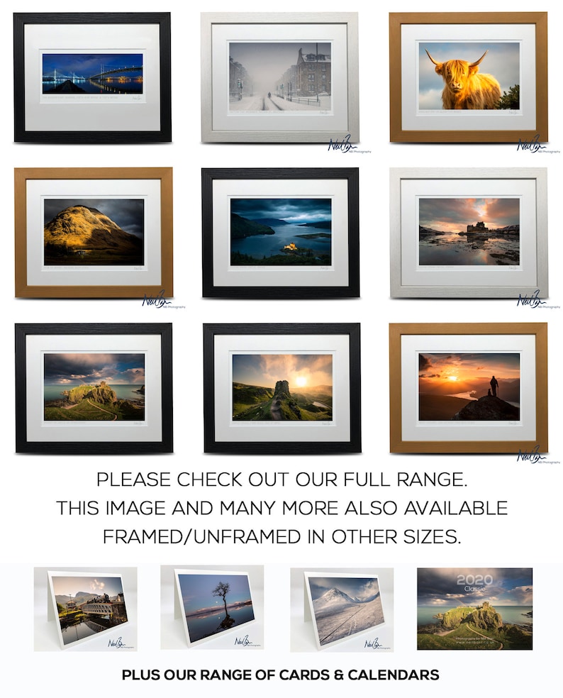 A6 Buachaille Etive M\u00f2r A6 Scotland Framed Scottish Fine Art Photo Print by Neil Barr of NB Photography Glen Coe in snow 7 x 5