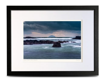 Ailsa Craig from Dunure, South Ayrshire, Scotland - A4 (40x30cm) Framed Scottish Fine Art Photo Print by Neil Barr of NB Photography