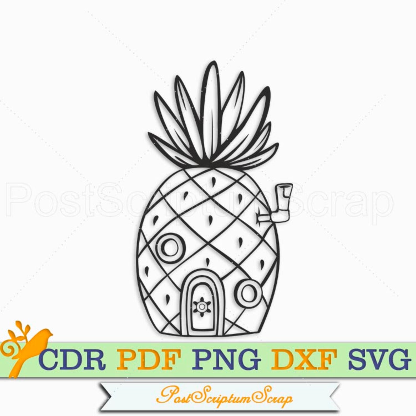 Spongebob clip art pineapple svg house logo png cricut cartoon Etsy