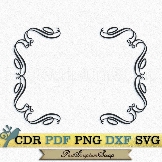 Download Digital Frame Wedding Clipart Svg Border Invitation Scrapbook Etsy