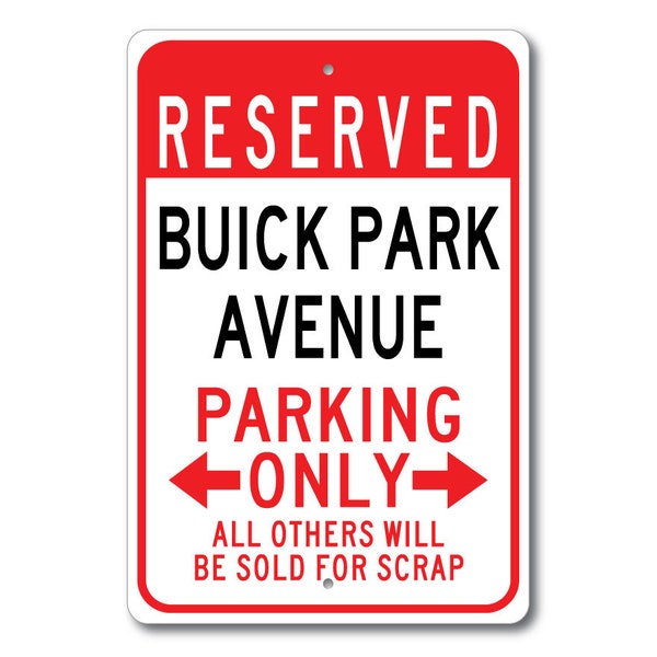 Panneau de stationnement Buick Park Avenue, Panneau Park Avenue, Cadeau Park Avenue, Décor Park Avenue, Panneau Buick Park Avenue, Panneau de garage Buick en métal