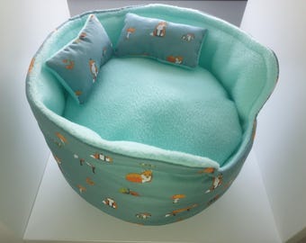 Vaso de 10" para mascotas pequeñas // Conejillo de Indias // Vaso para acurrucarse // Cama de vellón suave // Almohadilla extraíble // Erizo // Chinchilla
