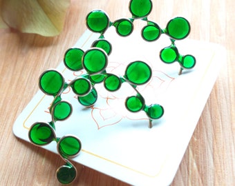 Green Resin Hoop Earrings: colorful emerald jewelry
