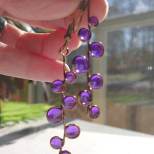 Purple Stained Glass Resin Earrings: Colorful Handmade Jewelry