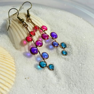 Earrings for pride month LGTBQ support ally bi-pride flag colors jewelry for Mama bears