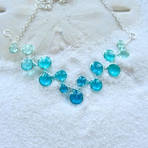 Teal Wave Design Jewelry Set Handmade Resin Necklace Earring Collection Turquoise Ocean Inspired Beach Accessory Women Cruise Vacation Essential Perfect Travel Companion Lightweight Comfortable Wear Stained Glass Effect Coastal Style Gift