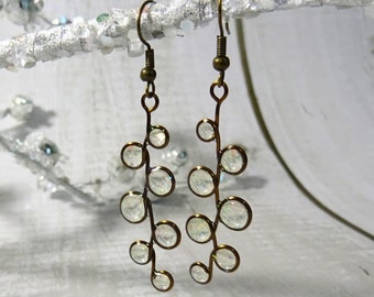 Shimmering Crystal Resin Earrings, Transparent and light weight