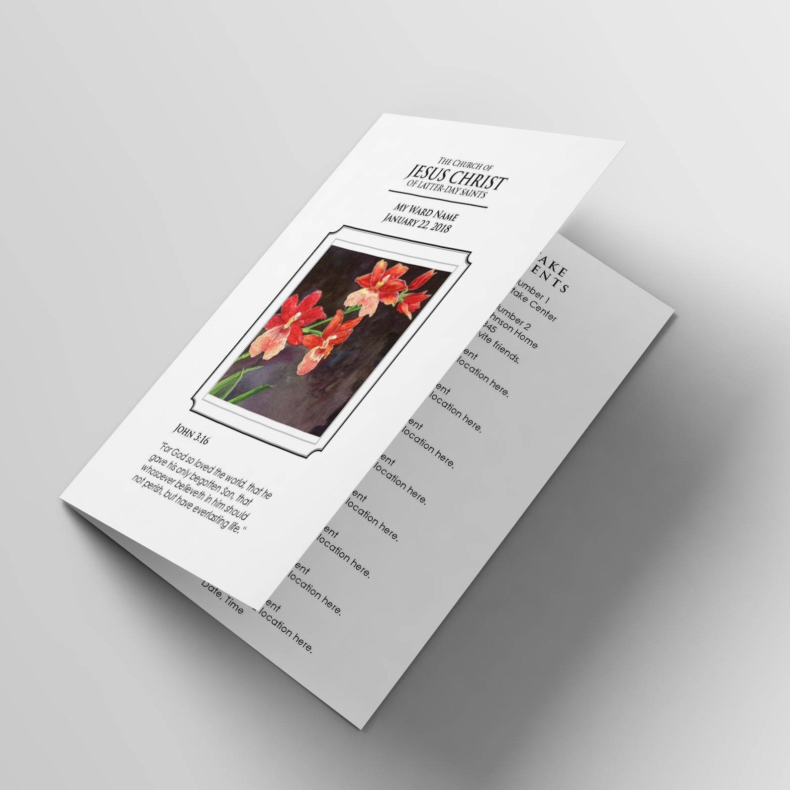 LDS Church Program Template Editable with Watercolor Etsy LDS Church Program Template Editable with Watercolor Etsy