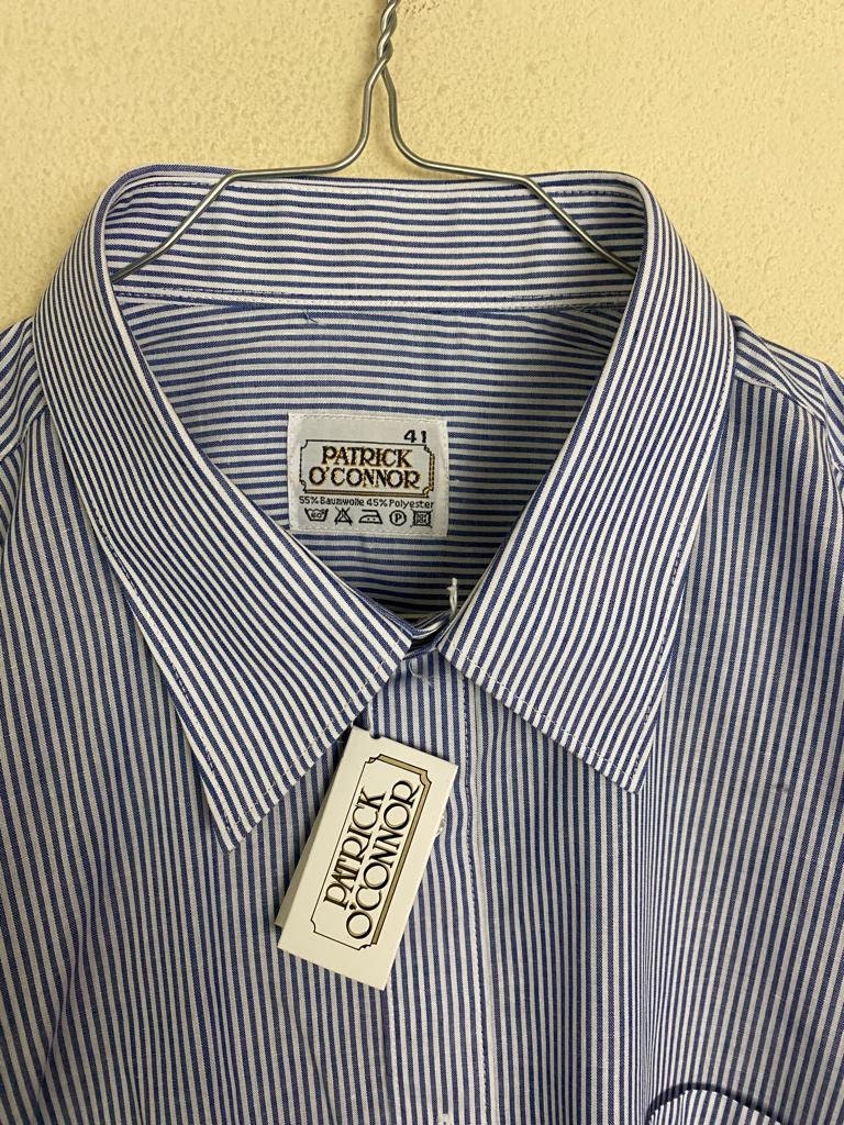 1950s Mens Deadstock White Shirt with Embroidered Birds main image 1