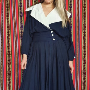 Vintage blue/dark blue dress 36/S/small