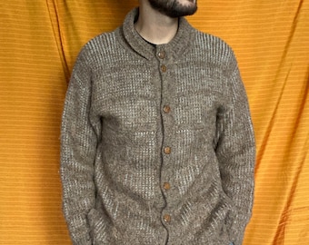 Vintage cardigan - brown - knitwear - knitted - 52/L