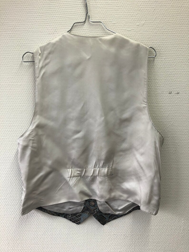 M Medium Vintage grey gilet with pattern print
