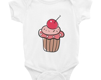 Yummy Cupcake With Cherry Infant Bodysuit