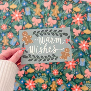 Warm Wishes Cards, Gingerbread Cards, Shipping Supplies, Small Business Packaging Inserts, Christmas Thank You Cards, Holiday Notecards