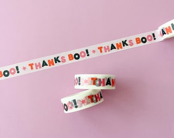 Thanks Boo Washi Tape, Eco Friendly Paper Tape, Stationery, Journal Decoration, Halloween Planner Tape, Scrapbooking, Paper Craft Supplies