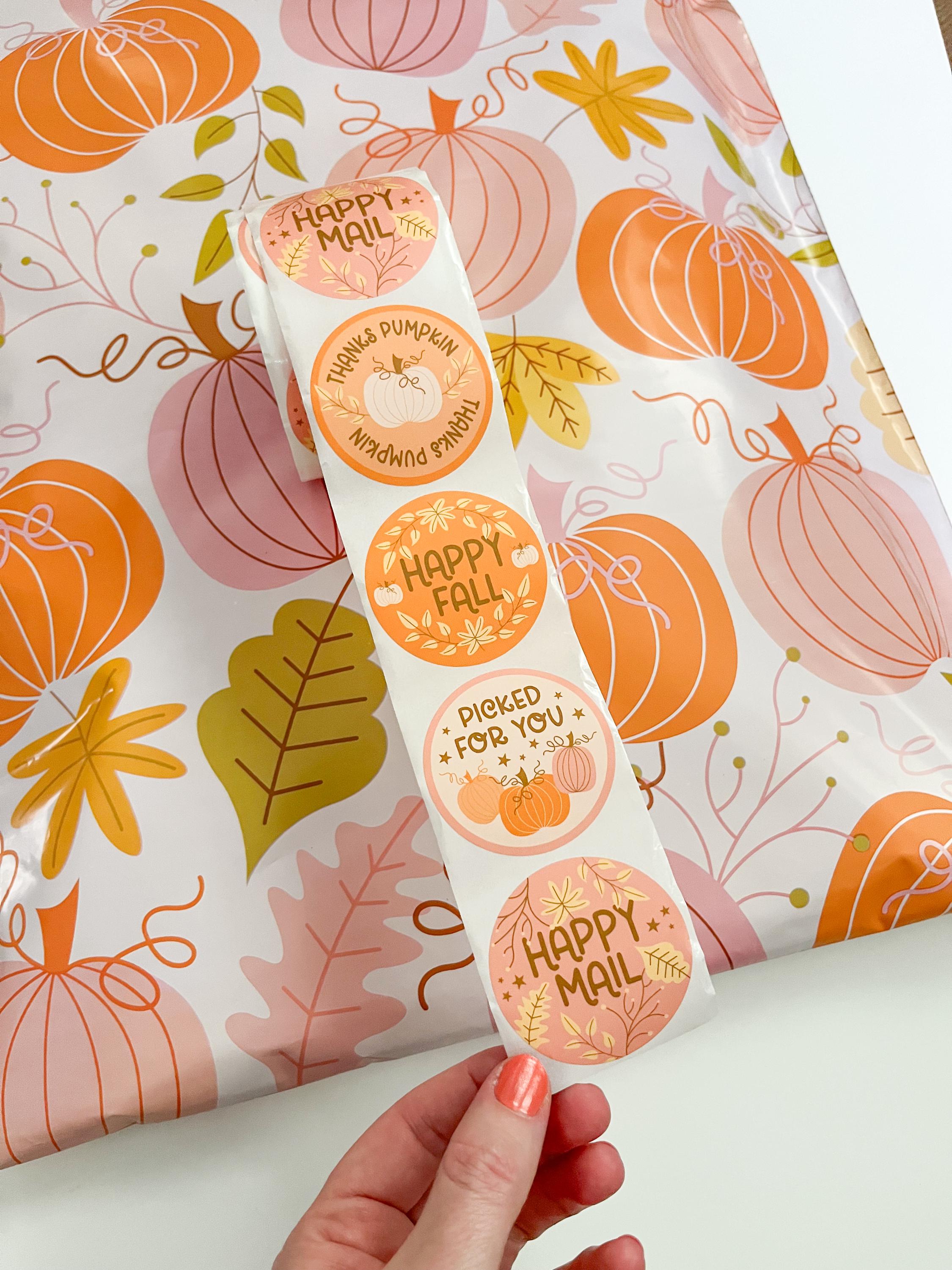 Happy Fall Sticker Roll, 500 Round Colorful Stickers, Two Inch Small ...