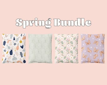10x13" Spring Poly Mailer Bundle (100ct), Boutique Poly Mailers, Cute Mailing Bags, Durable Self Seal Shipping Bag, Variety Pack