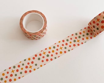 Merry and Bright Washi Tape, Eco Friendly Paper Tape, Stationery, Christmas Holiday Tape, Journaling Scrapbooking Tape, Office Supplies