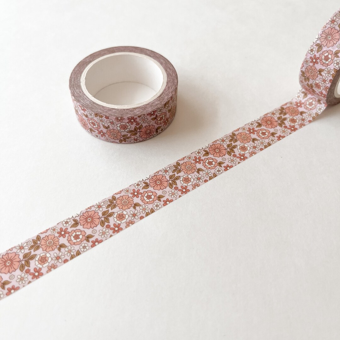 Blooming Floral Washi Tape, Eco Friendly Paper Tape, Stationery