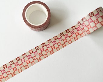 Fall Checkered Washi Tape, Eco Friendly Paper Tape, Stationery, Journal Decoration, Planner Tape, Scrapbooking, Paper Craft Supplies