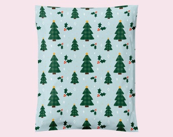 14.5x19" HOLLY JOLLY PINE Poly Mailer, Christmas Packaging, Boutique Poly Mailer, Mailing Bag, Durable Self Seal Shipping Bag, Cute Mailers