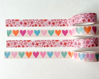 Valentine Washi Tape BUNDLE (2 Pack), Eco Friendly Tape, Stationery, Journal Decoration, Planner Tape, Scrapbooking, Paper Craft Supplies