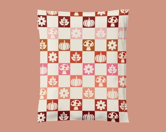 10x13" FALL FESTIVAL Poly Mailer, Fall Checkered Packaging, Boutique Poly Mailer, Mailing Bag, Durable Self Seal Shipping Bag, Cute Mailers