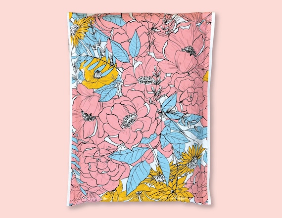 Bubble Mailer 6x9.75 - Bloom Floral - Cute Spring Summer Padded Mailer - 10ct 25ct 50ct 100ct 200ct - Shipping Bags - Free Shipping