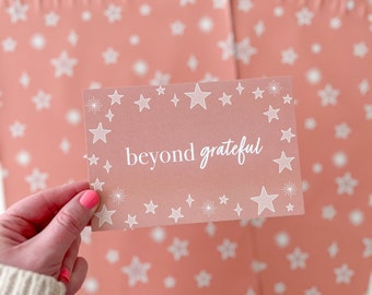 Beyond Grateful Insert Cards, Neutral Stars Notecards, Shipping Supplies, Small Business Packaging Inserts, Cute Thank You Cards, Boho Cards
