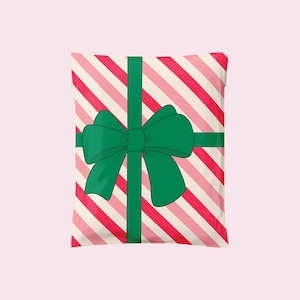 6x9&quot; WRAPPED IN CHEER Poly Mailer, Christmas Packaging, Boutique Poly Mailer, Mailing Bag, Durable Self Seal Shipping Bag, Cute Bow Mailers