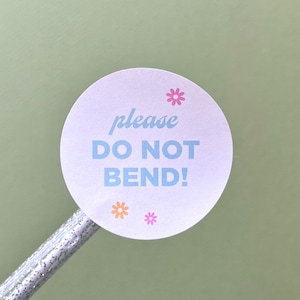Please Do Not Bend Sticker Sheet, Handle With Care Packaging Stickers, Circle Stickers, Cute Small Business Stickers, Circular Labels