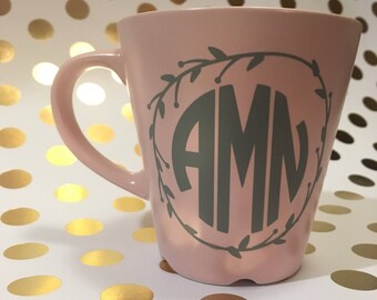 monogram coffee mug etsy