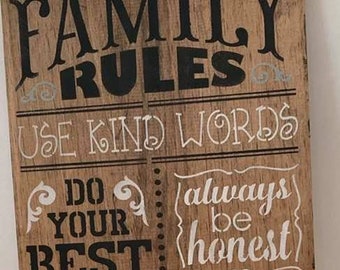 Family or Playroom Rules - 12 x 24