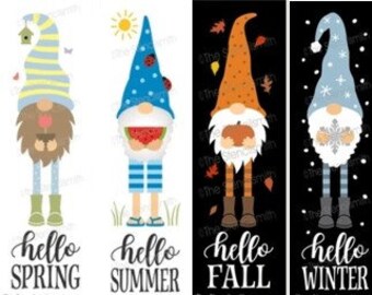 Reversible Wood Signs, Gnomes, Seasonal 10 x 36