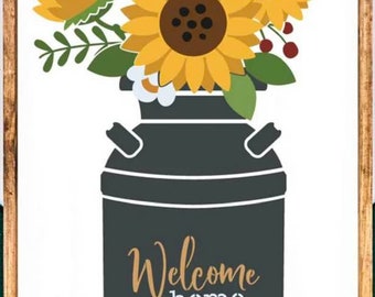 Welcome/Home Wood Sign - 14 x 22