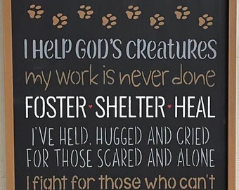 Animal Rescuer Wood Sign - 12 x 24