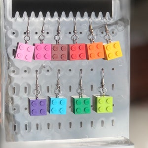 Drop Earrings Made with 2x2 LEGO® Bricks